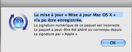 bug mac OS X signature numérique