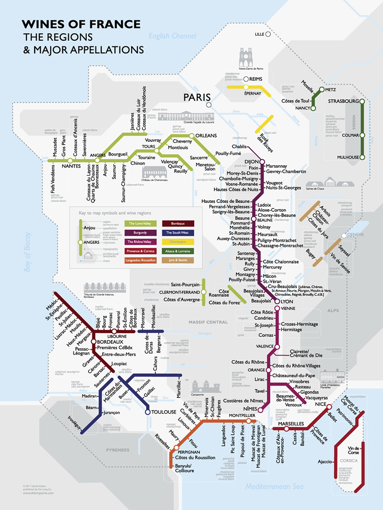 wine of france map