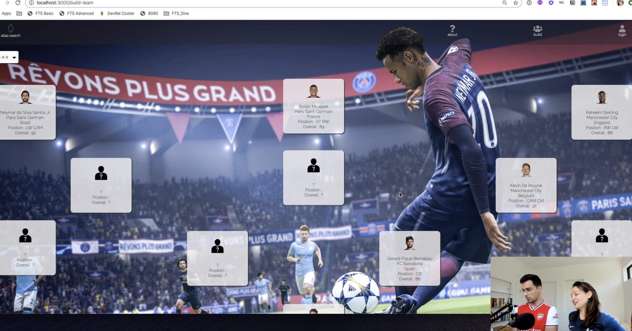 Votre équipe FIFA de rêve et une base mongoDB